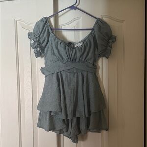 HYFVE Dusty Blue Layered Romper